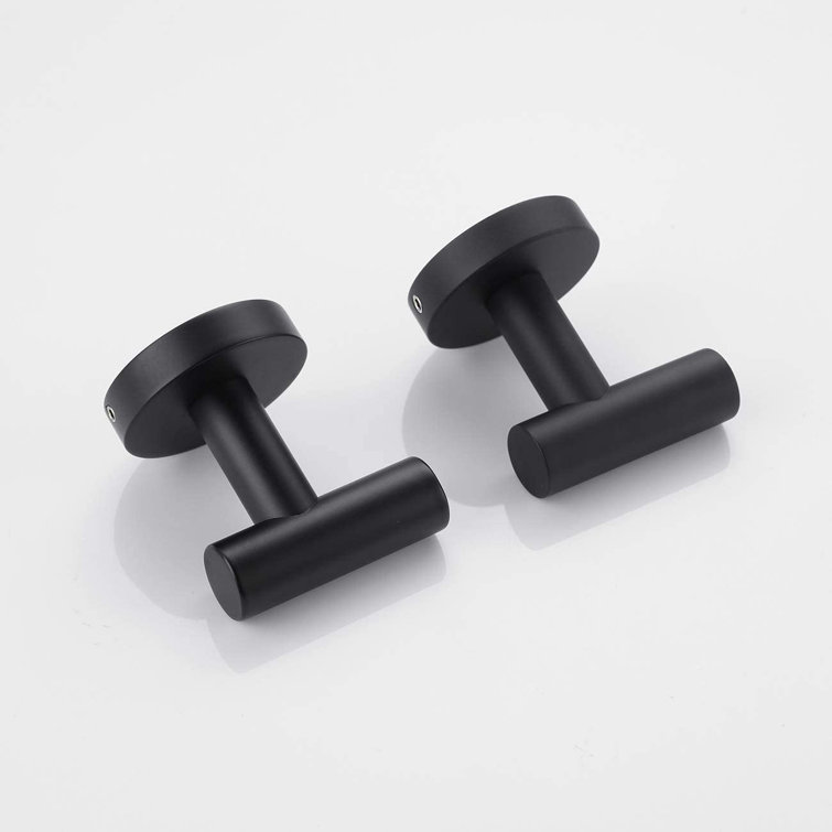 Stainless Steel Black 5-Piece Modern Bathroom Hardware Set
