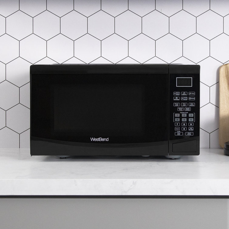 West Bend Compact Black 900-Watt Microwave Oven with LED Light
