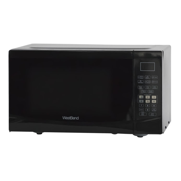 West Bend Compact Black 900-Watt Microwave Oven with LED Light