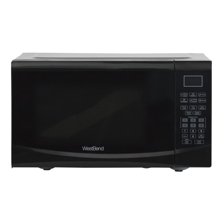 West Bend Compact Black 900-Watt Microwave Oven with LED Light