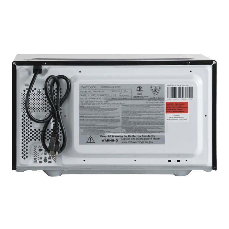West Bend Compact Black 900-Watt Microwave Oven with LED Light