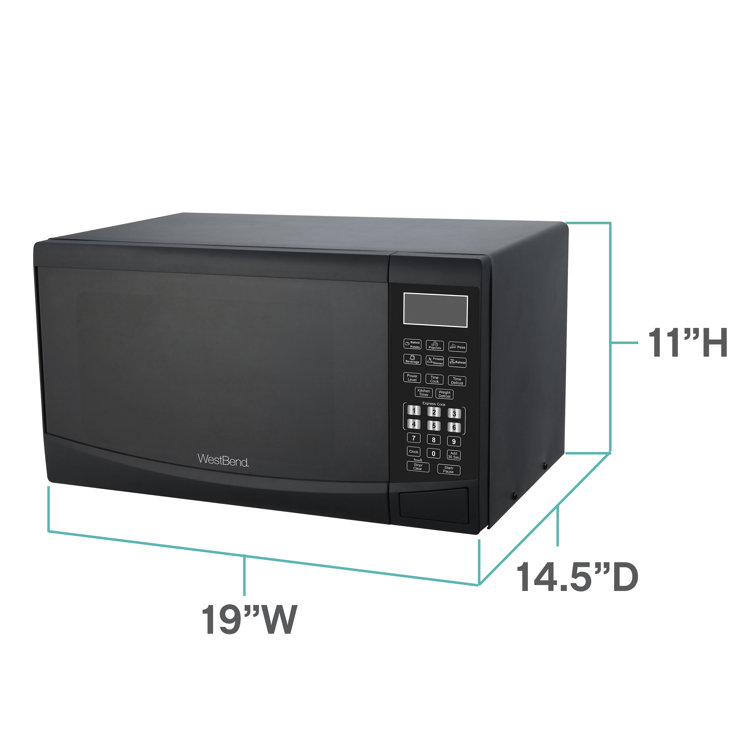 West Bend Compact Black 900-Watt Microwave Oven with LED Light