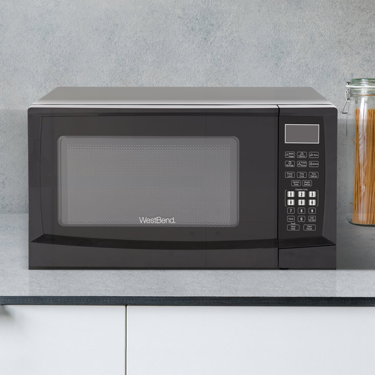 West Bend Compact Black 900-Watt Microwave Oven with LED Light