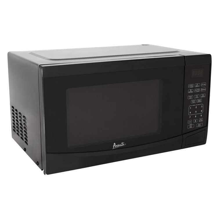 Avanti Black Compact Digital Microwave Oven for RV