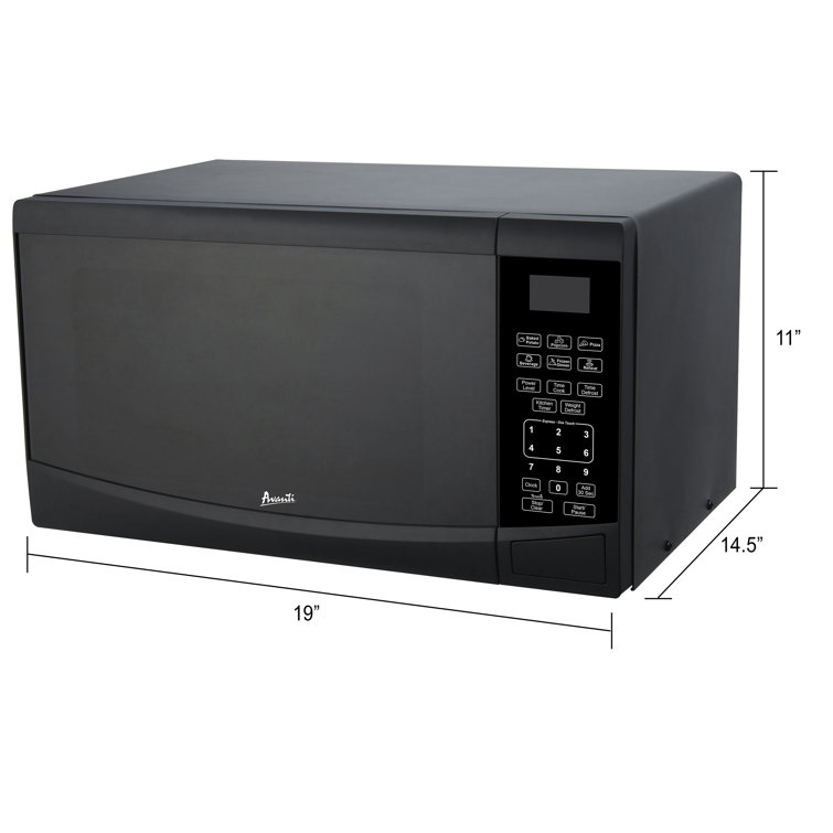 Avanti Black Compact Digital Microwave Oven for RV