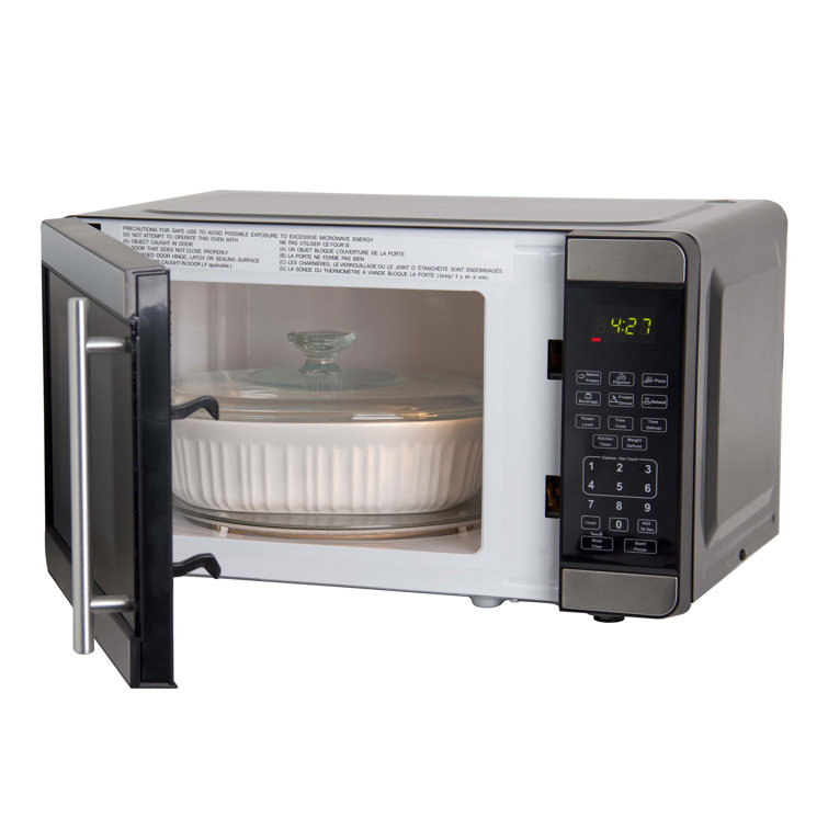 Avanti 0.7 cu ft Stainless Steel and Black Countertop Microwave Oven