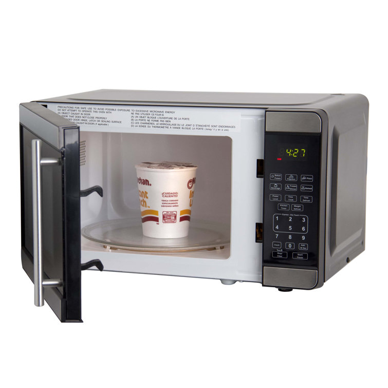 Avanti 0.7 cu ft Stainless Steel and Black Countertop Microwave Oven