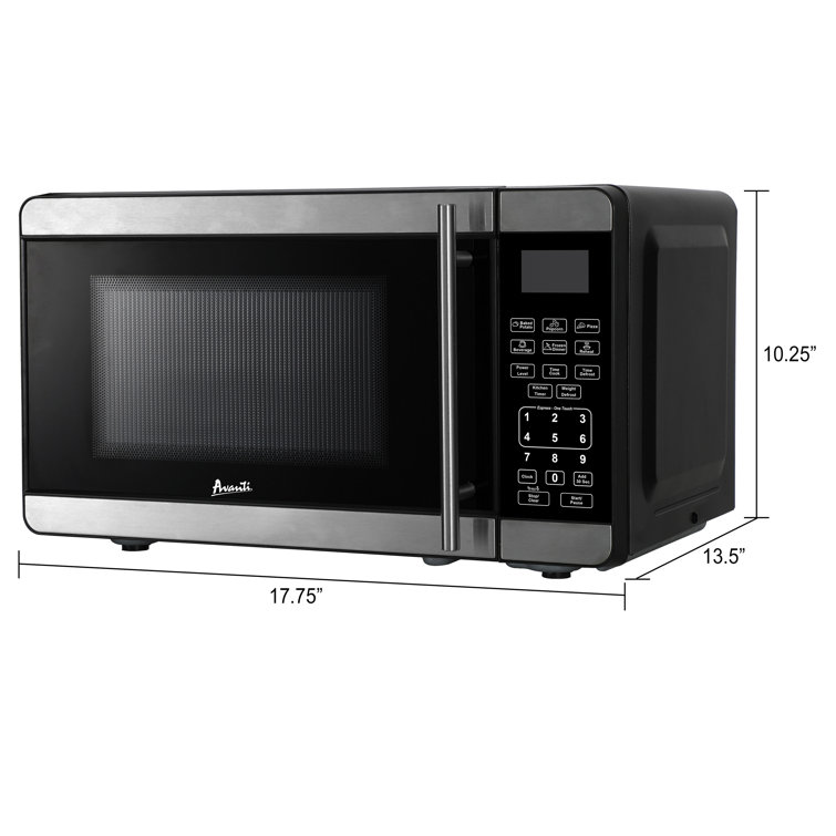 Avanti 0.7 cu ft Stainless Steel and Black Countertop Microwave Oven