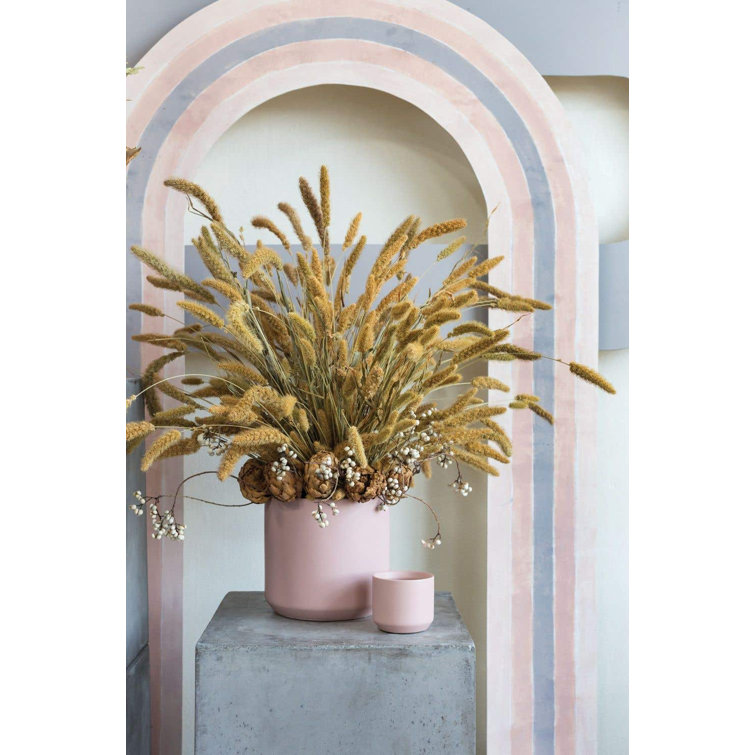 Pink Handmade Ceramic Round Planter Pot, 6.75"