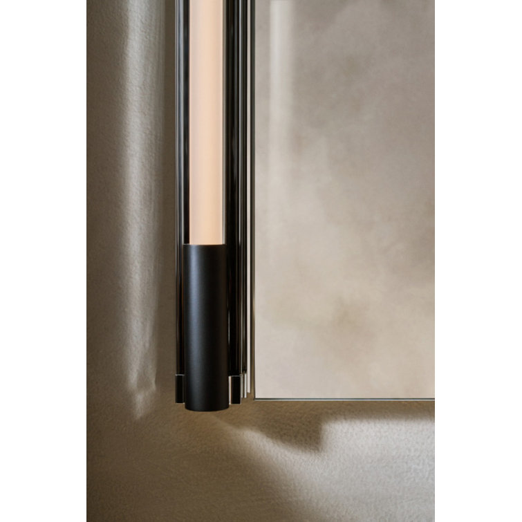 Matte Black Polished Nickel 36" Dimmable LED Wall Sconce