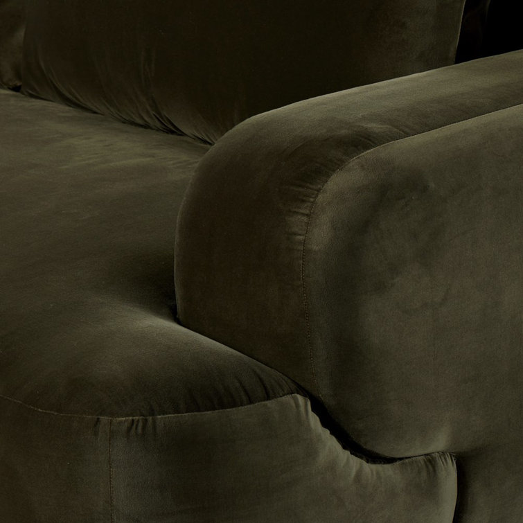 Surrey Olive Green Cotton Blend Modern Sofa