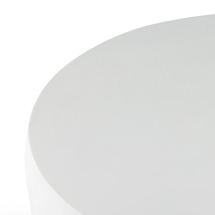 Matte White Round Aluminum Outdoor Side Table