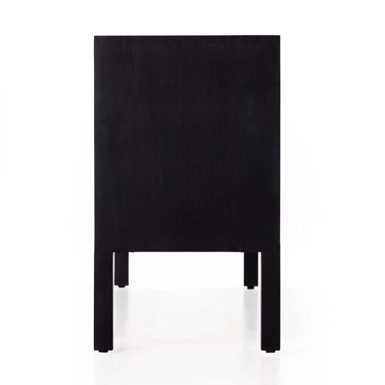 Isador Contemporary 74'' Black Solid Poplar Sideboard with Iron Accents