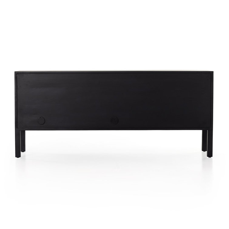 Isador Contemporary 74'' Black Solid Poplar Sideboard with Iron Accents