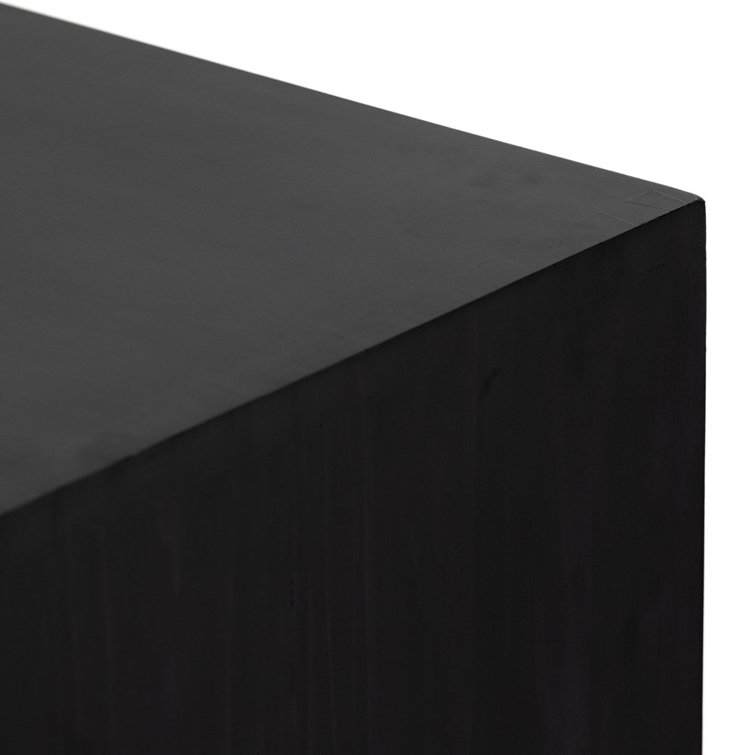 Isador Contemporary 74'' Black Solid Poplar Sideboard with Iron Accents