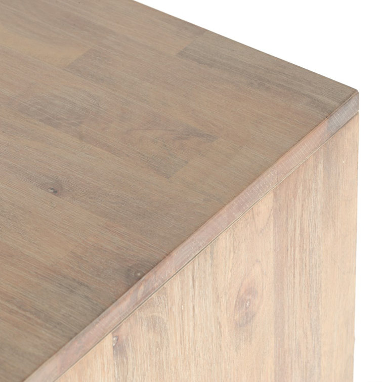 White Wash Mango Wood 72'' Sideboard with Natural Paneling