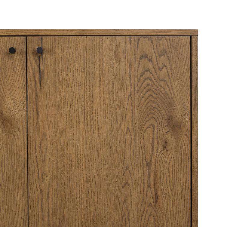 Eaton Contemporary Amber Oak & Black Resin Sideboard