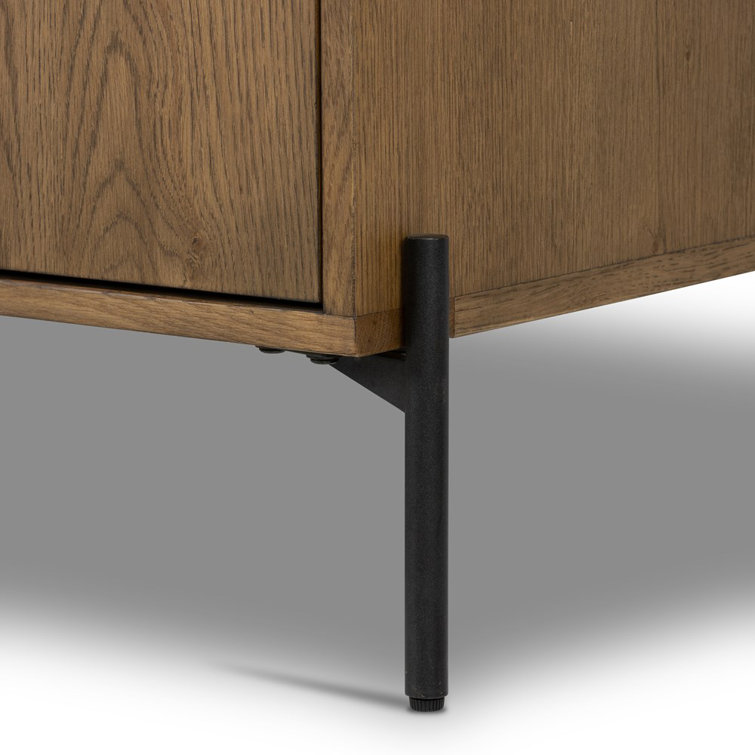 Eaton Contemporary Amber Oak & Black Resin Sideboard