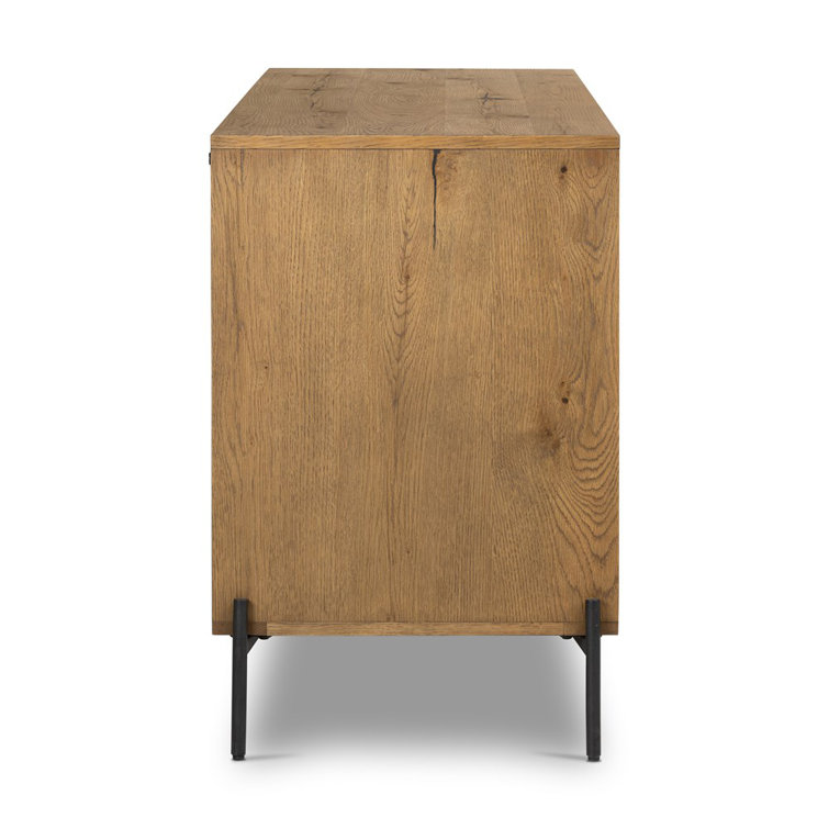 Eaton Contemporary Amber Oak & Black Resin Sideboard