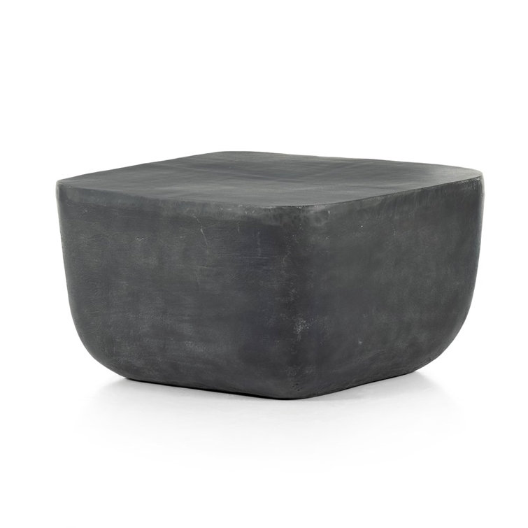 Contemporary Marlow Aged Grey Aluminum Rectangular Side Table
