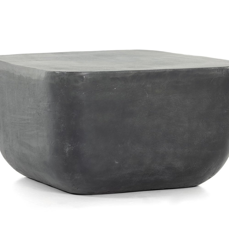 Contemporary Marlow Aged Grey Aluminum Rectangular Side Table