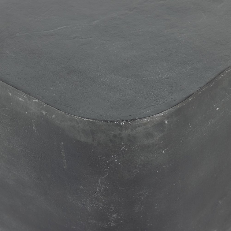 Contemporary Marlow Aged Grey Aluminum Rectangular Side Table