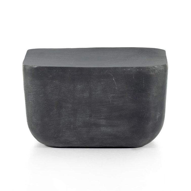 Contemporary Marlow Aged Grey Aluminum Rectangular Side Table