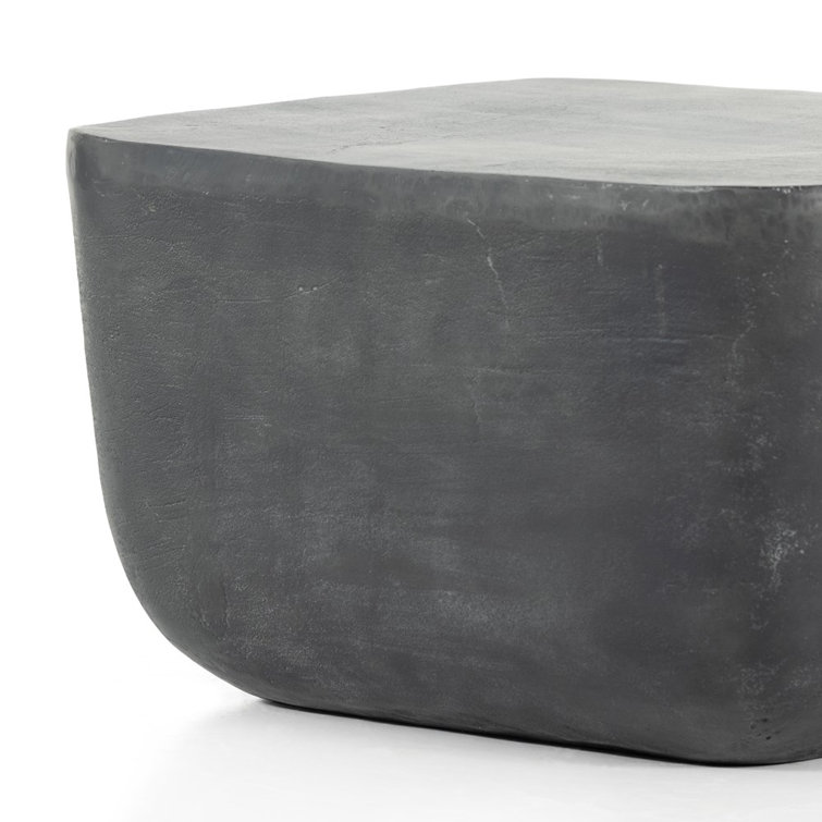 Contemporary Marlow Aged Grey Aluminum Rectangular Side Table