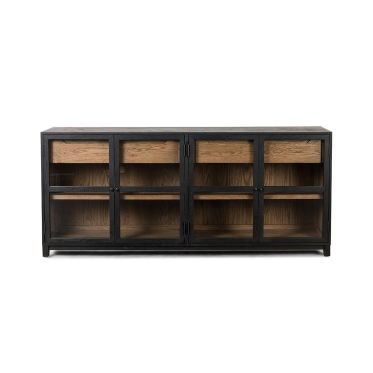 Millie Contemporary 78'' Matte Black Oak Sideboard