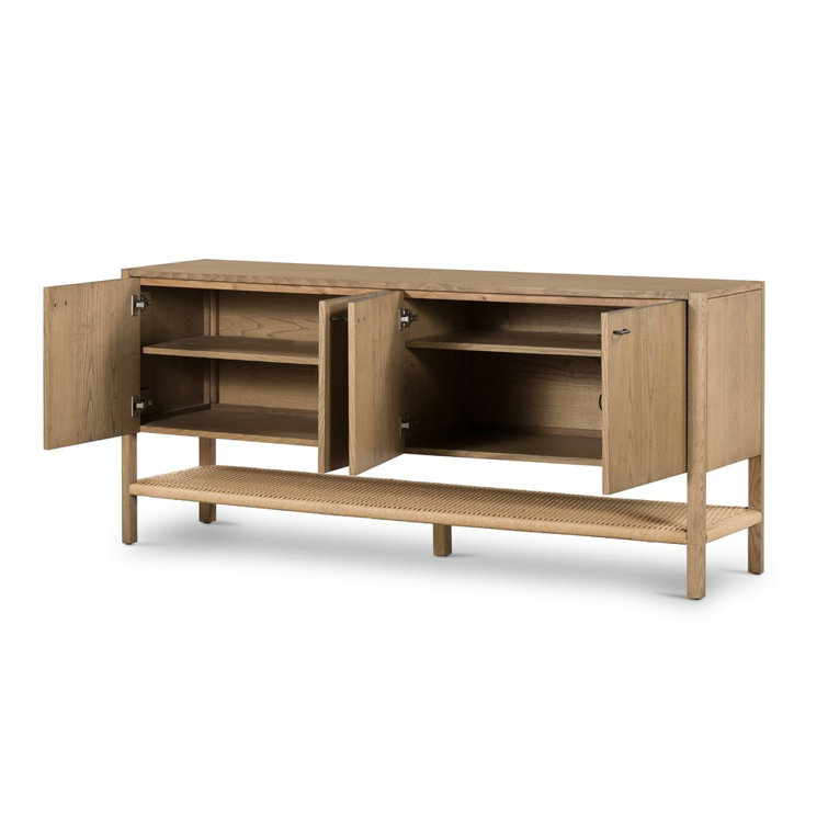 Zuma Contemporary 72'' Brown Sideboard in Ash with Iron Pulls
