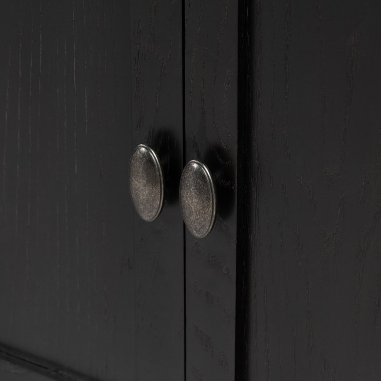 Susie 78.75'' Distressed Black Solid Oak Sideboard