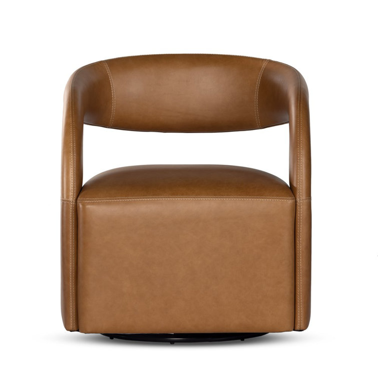 Sonoma Butterscotch Glove Leather Swivel Armchair