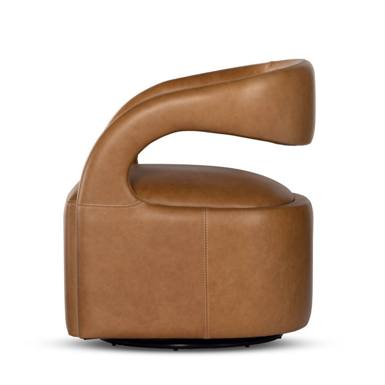 Sonoma Butterscotch Glove Leather Swivel Armchair