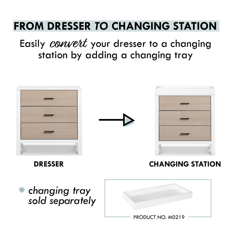 Coastwood White Farmhouse 3-Drawer Nursery Dresser