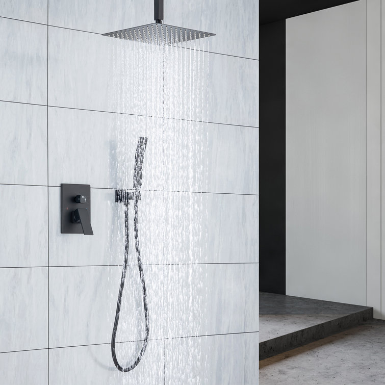 Matte Black Adjustable Multi-Head Rain Shower System