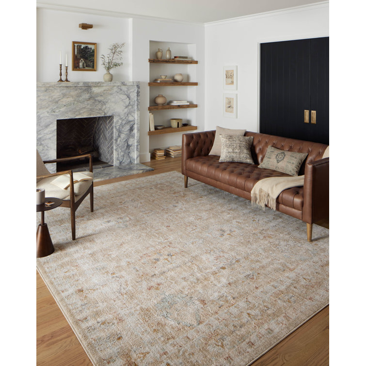 Monroe Sand and Sunrise Rectangular Synthetic Area Rug