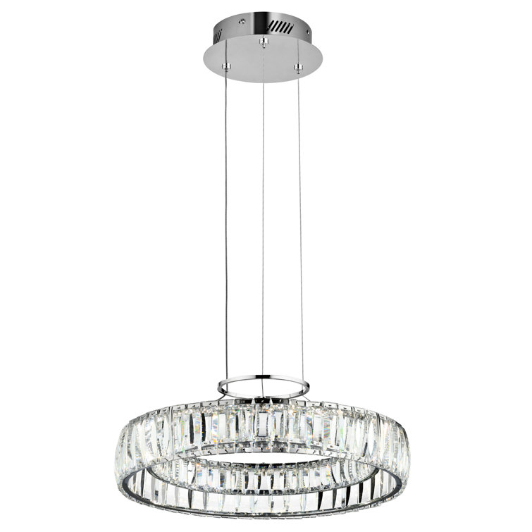 Elysian Chrome LED Chandelier with Clear Crystal Accents