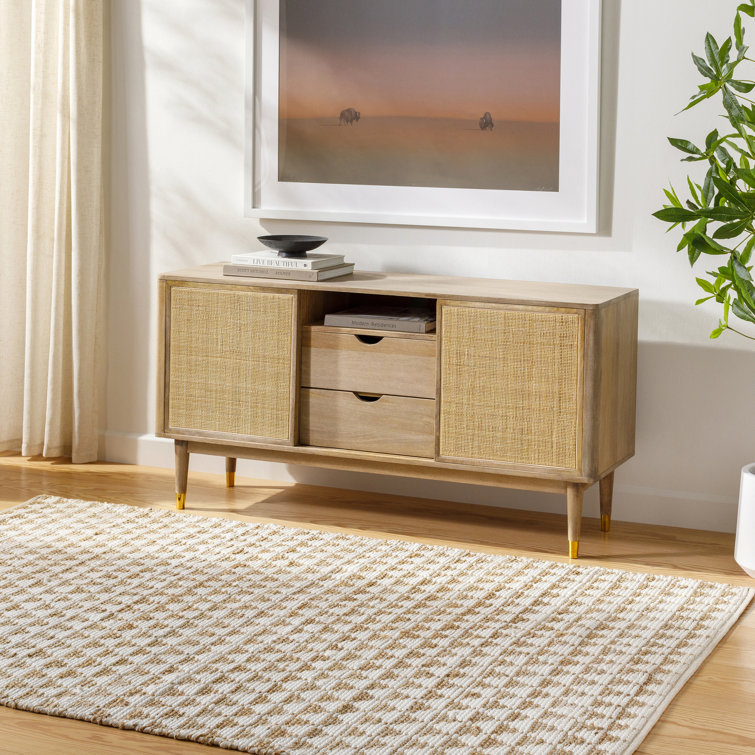Addy Blue and Beige Flat Woven Chenille Rug 8' x 10'