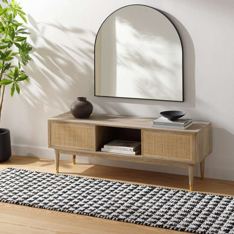 Elisha Black and White Geometric Hand-Woven Runner Rug