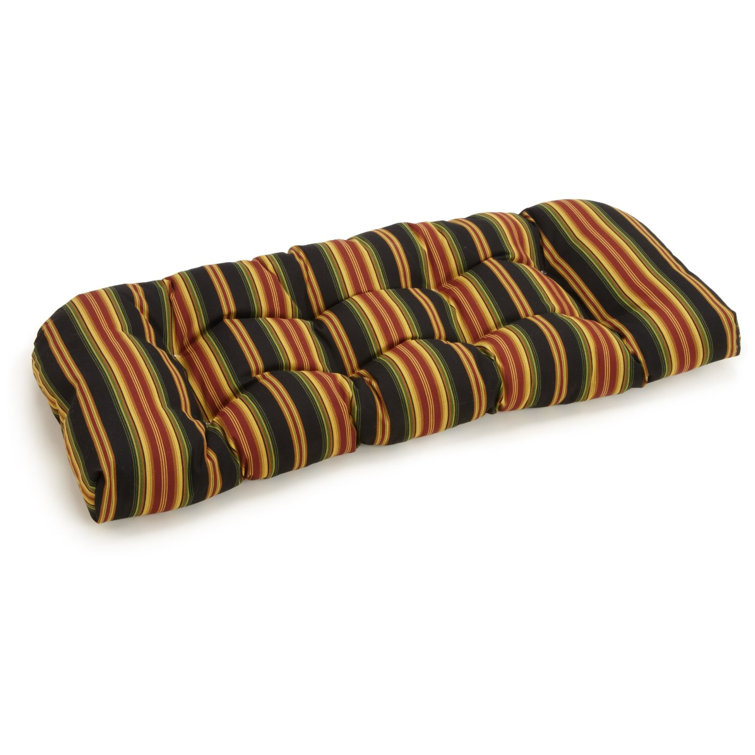 Lyndhurst Raven Striped Polyester Outdoor Bench Cushion