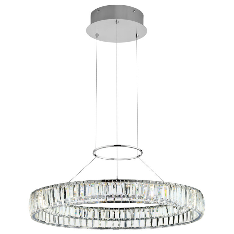 Elan Annette 26" LED Crystal Chrome Pendant Light