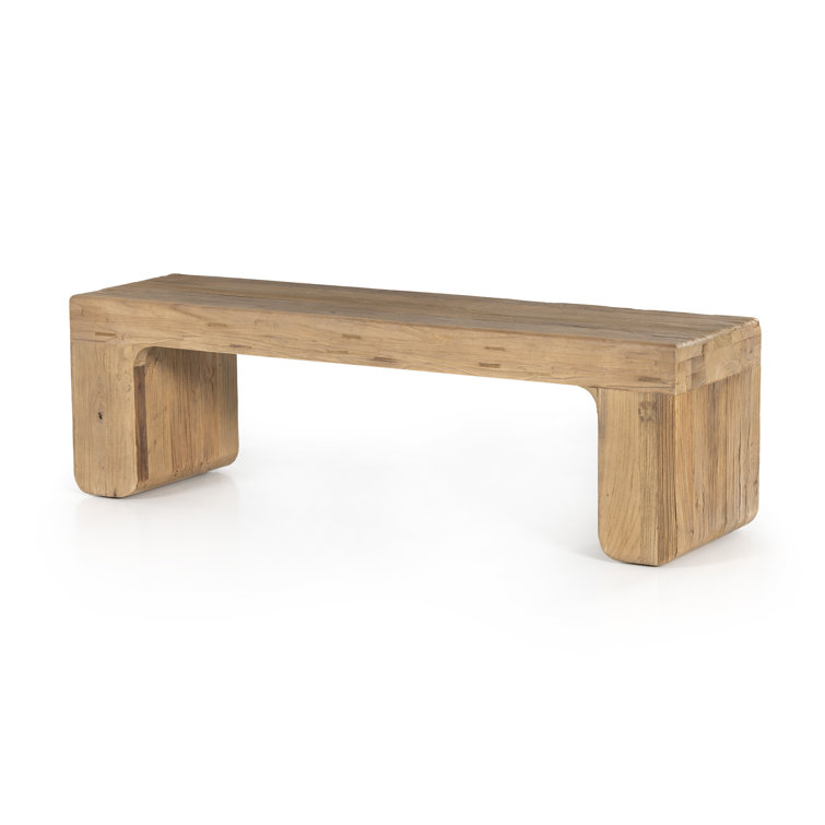 Chunky-Legged Merrick 60'' Rustic Elmwood Bench