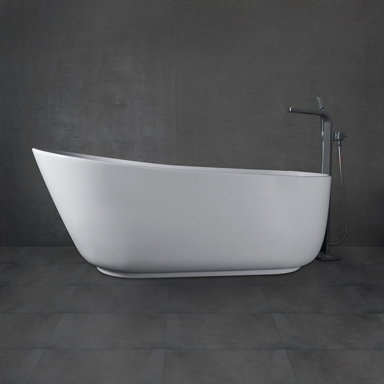 67'' Matte White Solid Surface Freestanding Bathtub