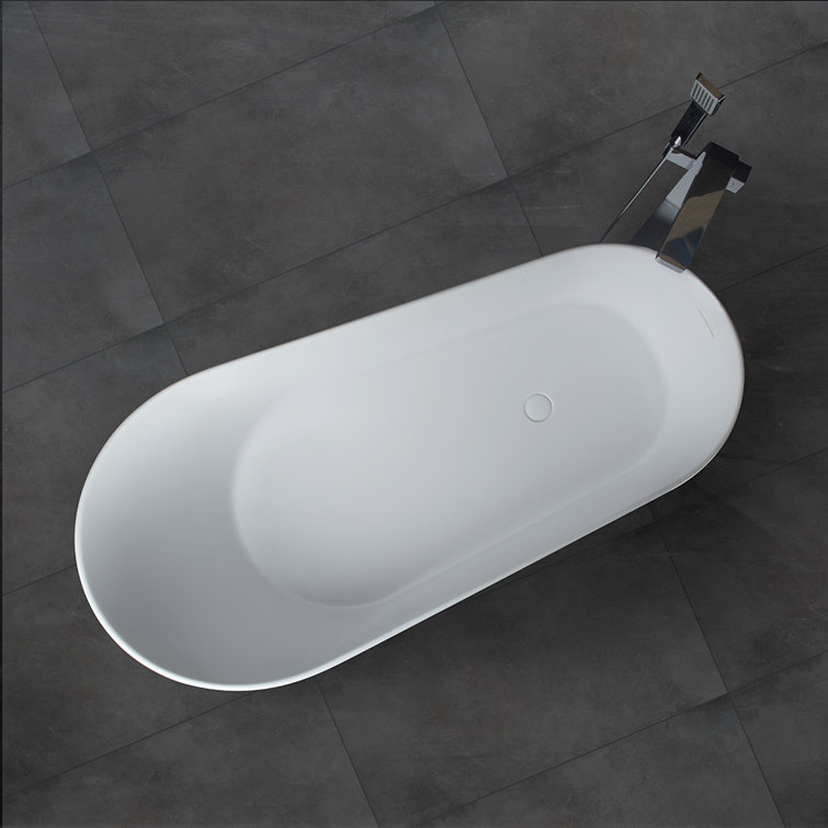 67'' Matte White Solid Surface Freestanding Bathtub