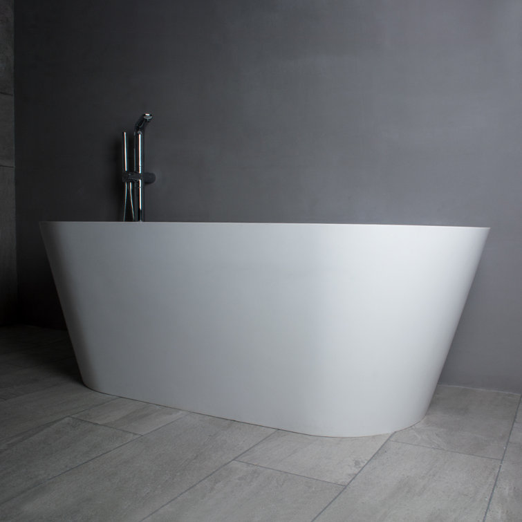 59'' White Matte Solid Surface Freestanding Bathtub