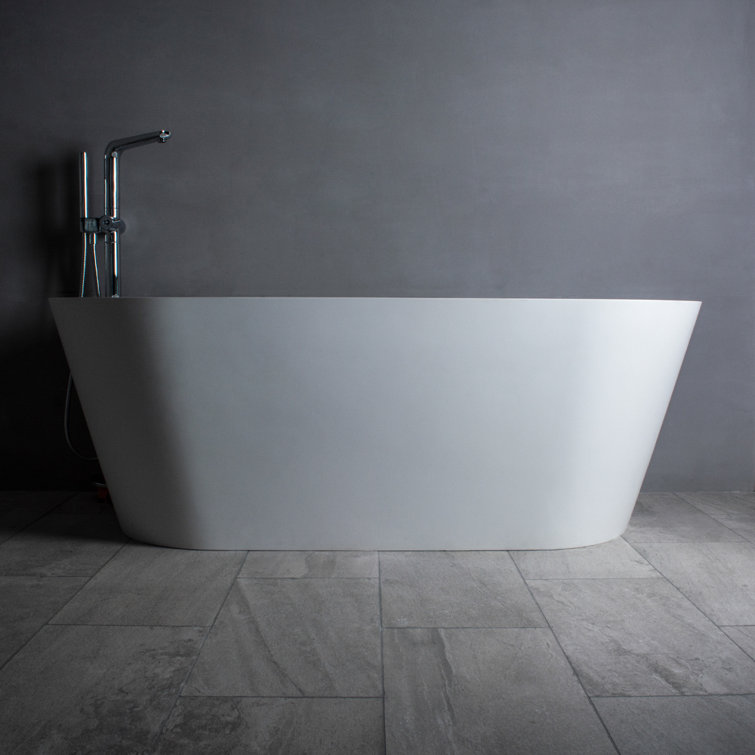 59'' White Matte Solid Surface Freestanding Bathtub