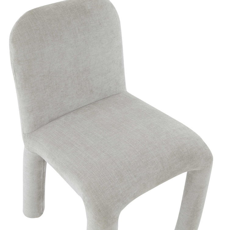 Georgia Light Grey Plush Fabric Armless Dining Chair
