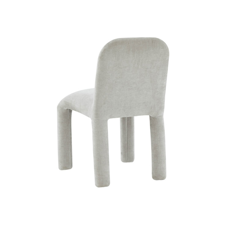 Georgia Light Grey Plush Fabric Armless Dining Chair