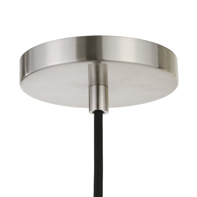 Brushed Nickel Glass Dome Single Pendant Light