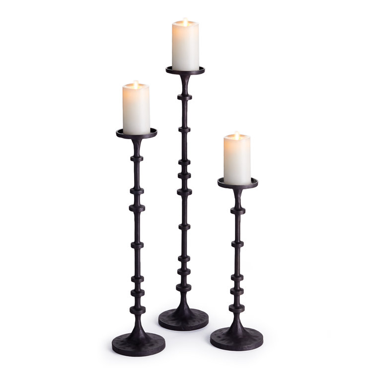Abacus Oversized Candle Stands Trio in Modern Industrial Style